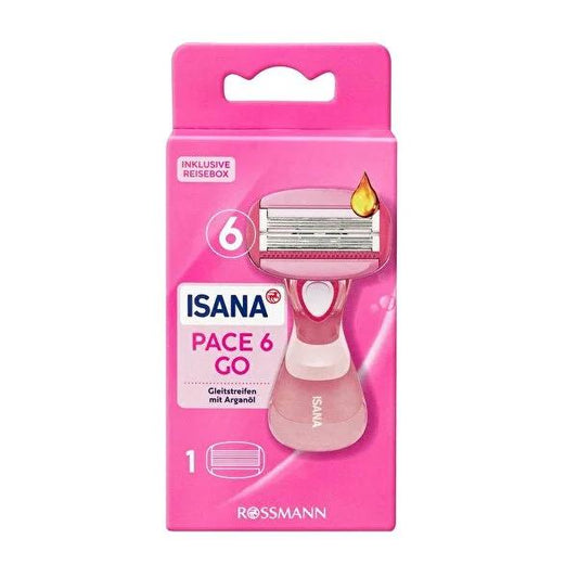 Isana Pace 6 Women's Razor: Smooth Shave, Lavender Scent, Travel-Friendly, 6-Blade Perfection - Mini Razor for Sensitive Skin