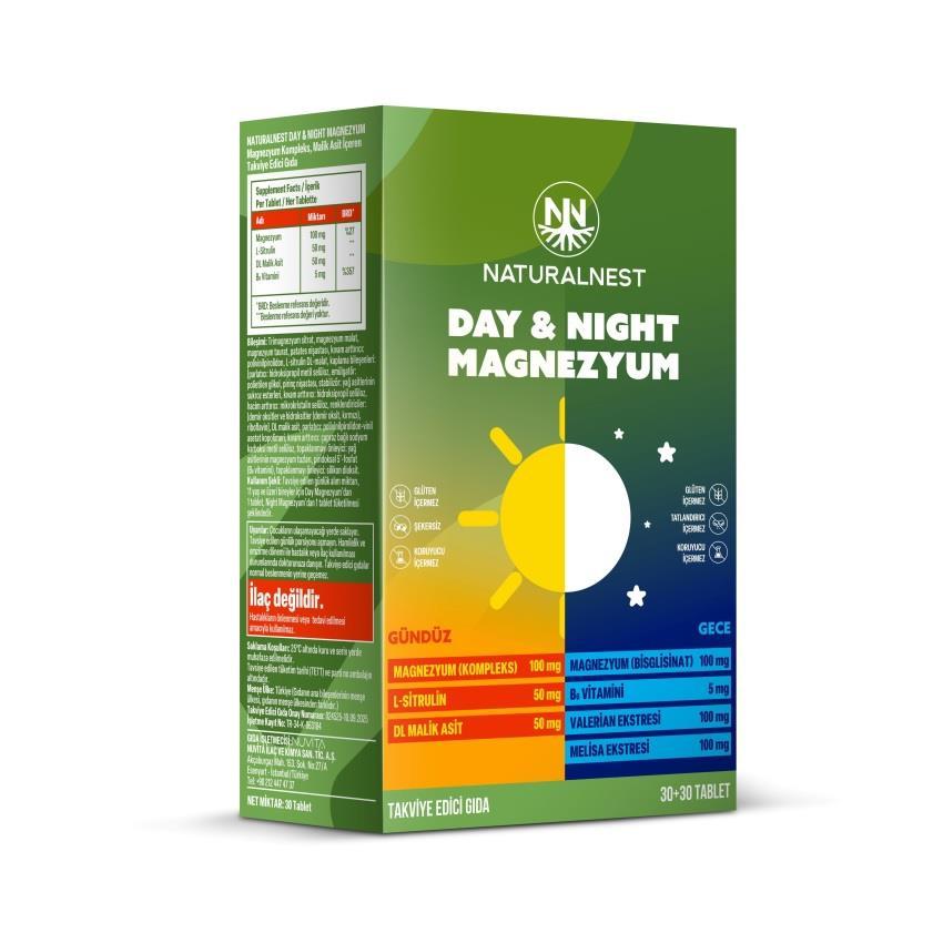 Naturalnest Day & Night Magnesium Complex 60 Tablets