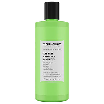 Maruderm Rosemary Shampoo 400ml: SLES & Sulfate-Free Vegan Shampoo for Hair Growth, Shine & Fullness - Natural Shampoo for All Hair Types