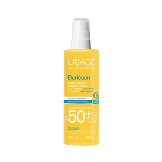 Uriage Sunscreen Spray SPF50+ Unscented - High Protection for Sensitive Skin, Face & Body