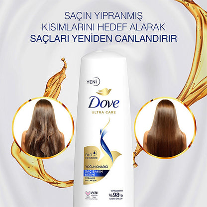 Dove Ultra Care Intensive Hair Conditioner: Damaged Hair Repair, Breakage Reduction, Vegan & Cruelty-Free - Restores Shine & Smoothness