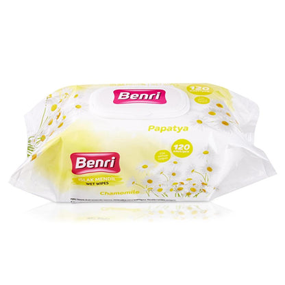Benri Chamomile Wet Wipes Gentle Cleansing 120 Count