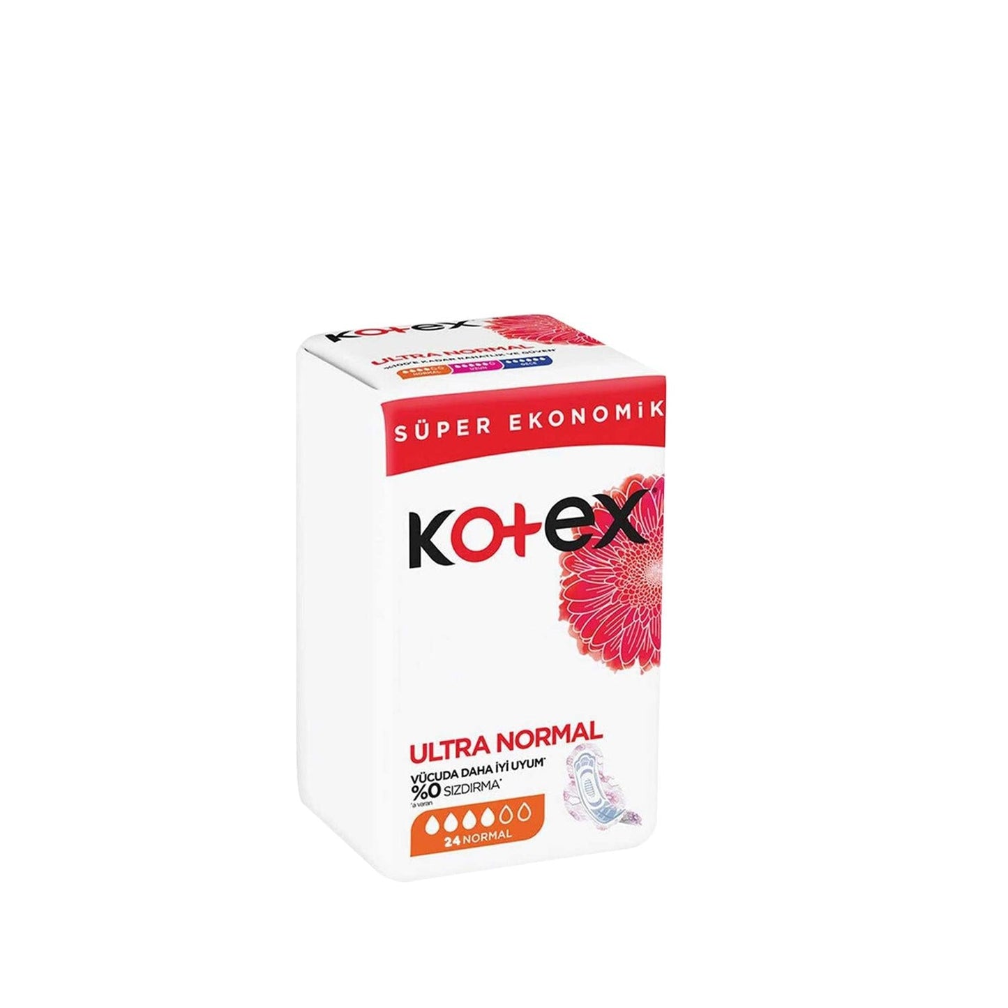 Kotex Ultra Normal Sanitary Pads - 24 Count, Normal Absorbency for Women, Menstrual Hygiene Products