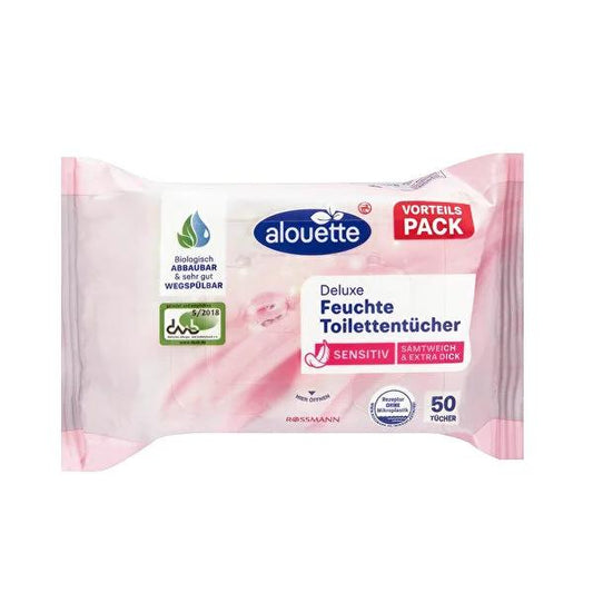 Alouette Fragrance-Free Aloe Vera Wet Wipes for Sensitive Skin - DAAB Approved, Hypoallergenic & Gentle Hygiene Solution