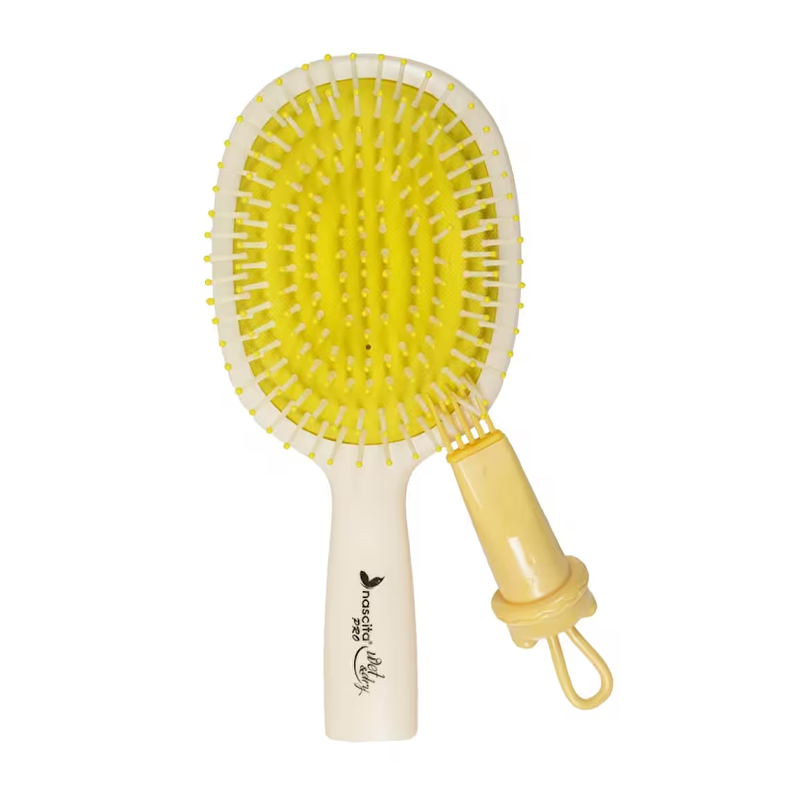 Nascita Pro Kids Duck Hair Brush with Cleaning Tool Yellow