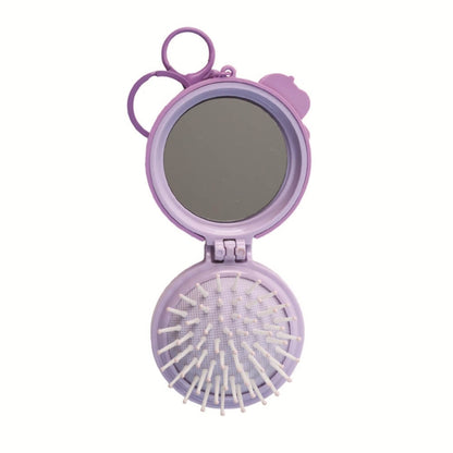 Nascita Folding Hairbrush with Mirror in Purple
