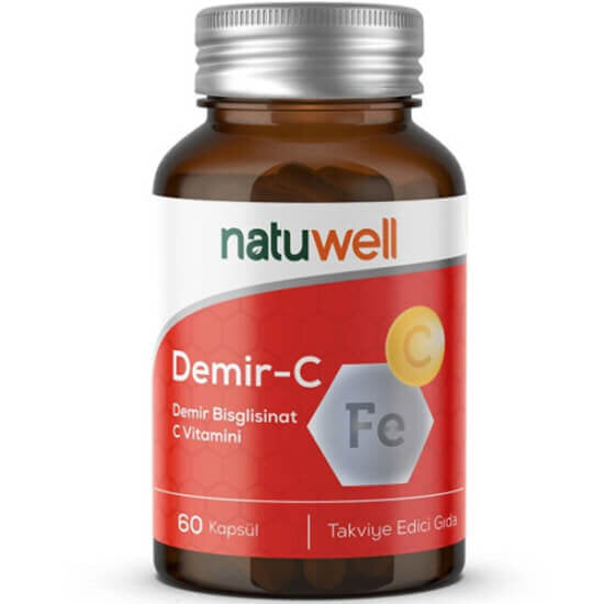 Natuwell Iron & Vitamin C Daily Support Supplement 60 Capsules