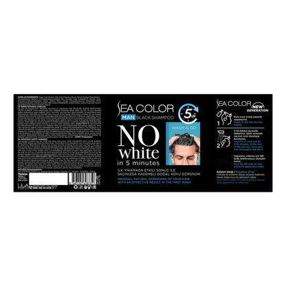 Sea Color Men's Black Shampoo for Gray Coverage 250 ml
