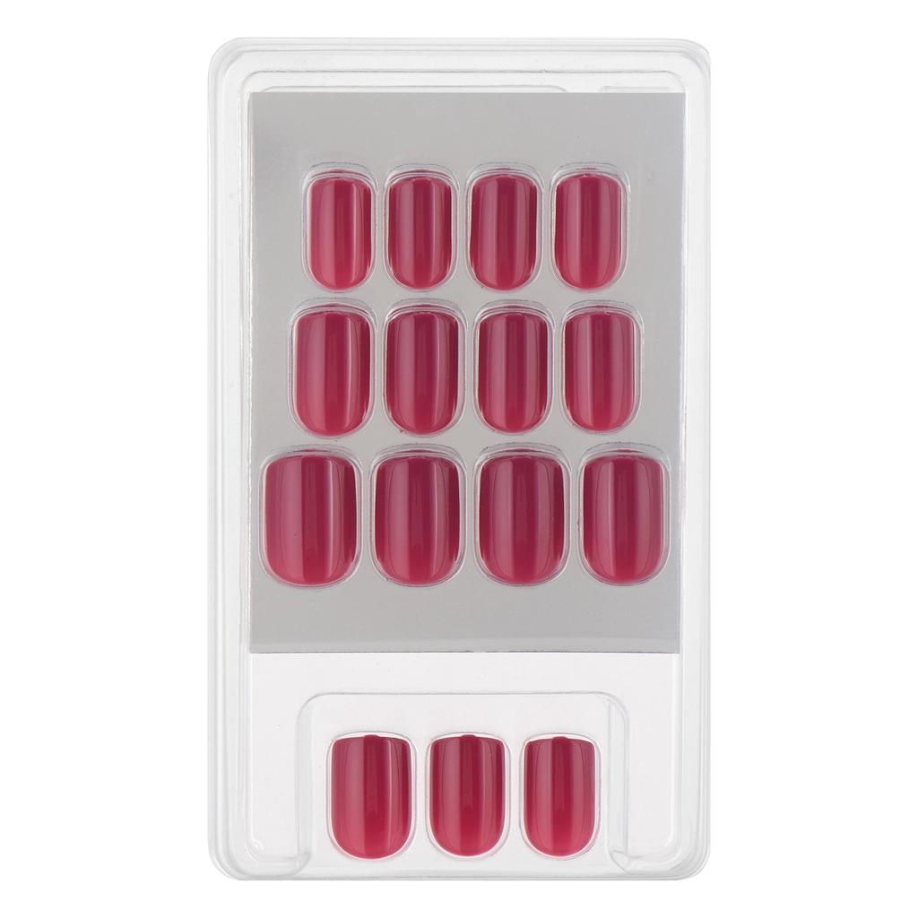 Eklips Crimson Velvet Square False Nails 24-Pack