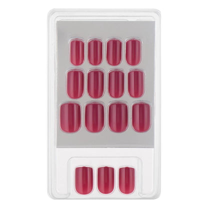 Eklips Crimson Velvet Square False Nails 24-Pack