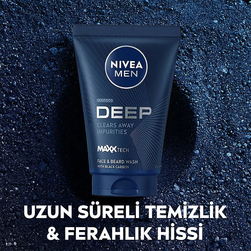 Nivea Men Deep Dimension Face & Beard Wash Gel 100 ml