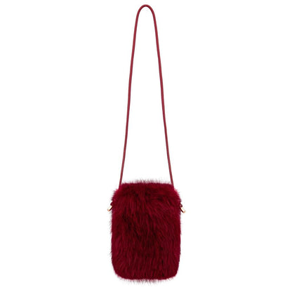 Eklips Burgundy Plush Phone Bag for Daily Use