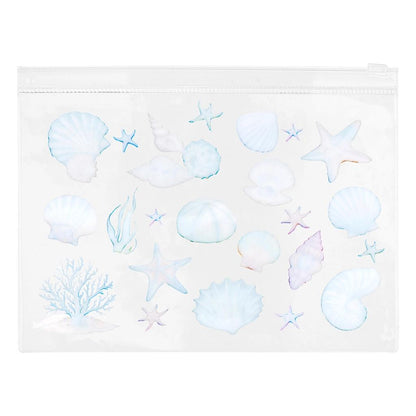 Eklips Blue Printed Transparent Clutch Bag