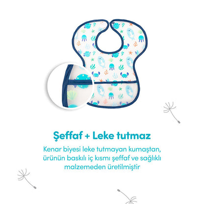 Sevi Bebe Baby Bib - Stain-Resistant, Easy-Clean, Practical Baby Feeding Accessories