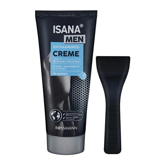 Isana Men Hair Removal Cream for All Skin Types - Vegan, Shea Butter, 5.07 fl oz