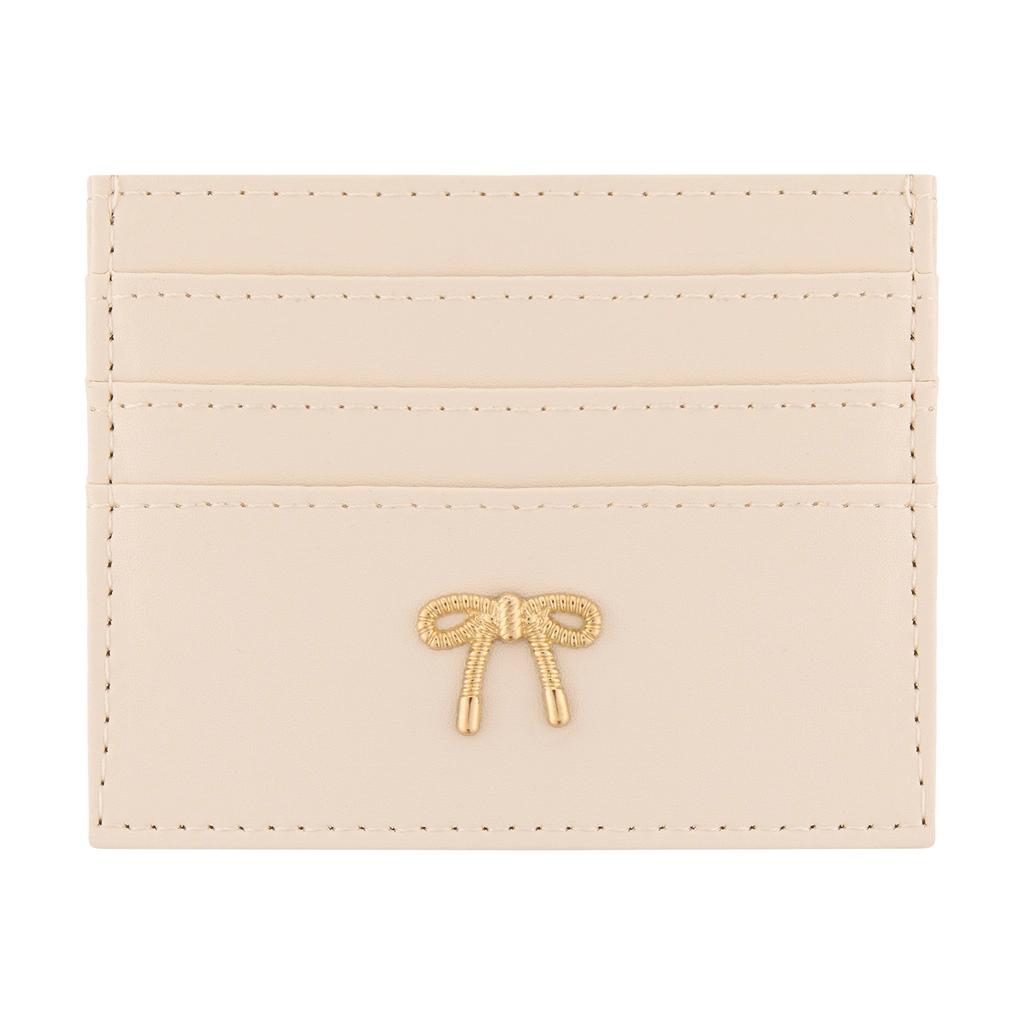 Eklips Cream Bow Card Holder - Compact & Stylish Accessory