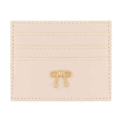 Eklips Cream Bow Card Holder - Compact & Stylish Accessory