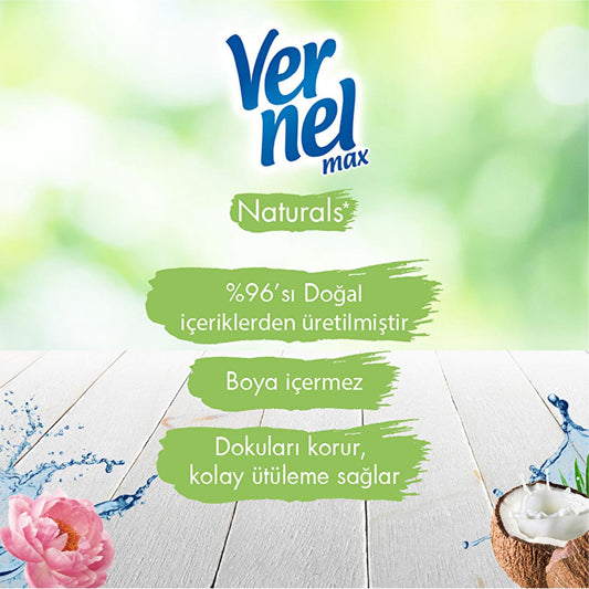 Vernel Concentrated Fabric Softener with Minerals & Coconut - 1440ml, Long-Lasting Fragrance & Natural Ingredients