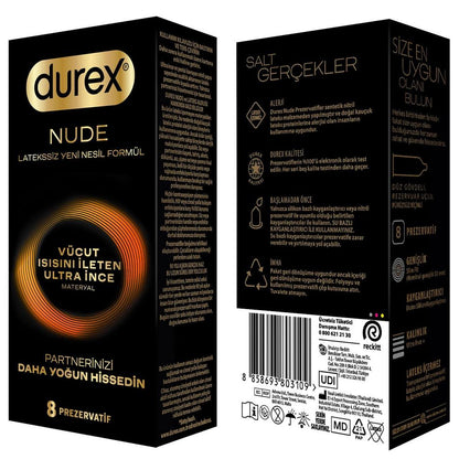 Durex Nude Ultra Thin Condoms for Natural Feeling 8-Pack