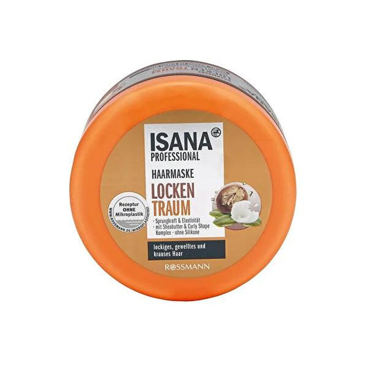 Isana Professional: Curly & Wavy Hair Mask - Shea Butter, Vegan, Defines Curls, Adds Shine, Frizz Control - Eco-Friendly Packaging