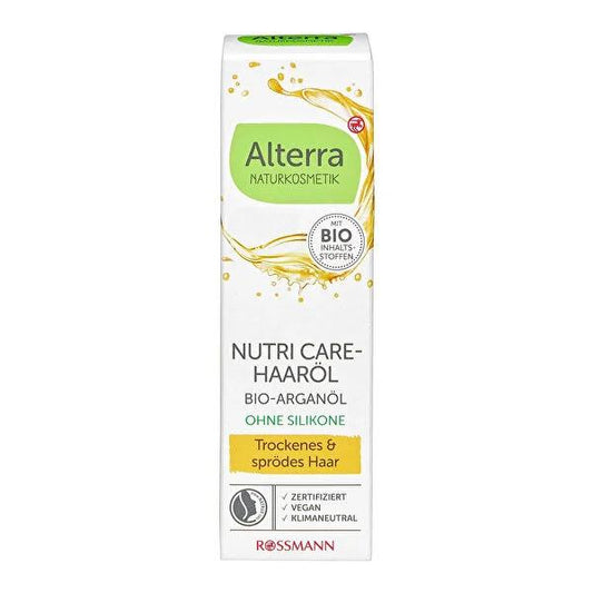 Alterra Hair Care Oil Nutricare - Natural Argan Oil for Dry Hair, Vegan & Dermatologically Tested - 1.69 fl oz