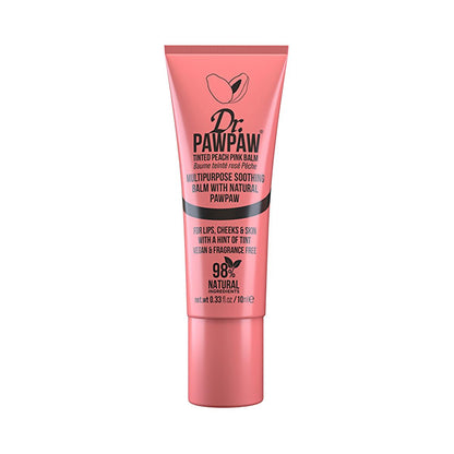 Dr. Pawpaw Tinted Peach Pink Multipurpose Balm - Natural Moisturizing Lip & Cheek Tint, 0.34 fl oz
