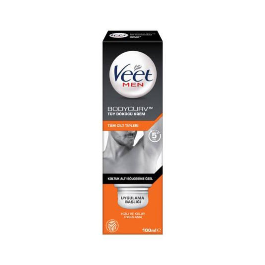 Veet Men Bodycurb Hair Removal Cream for Men - 3.38 fl oz, Underarm Hair Removal for Sensitive Skin
