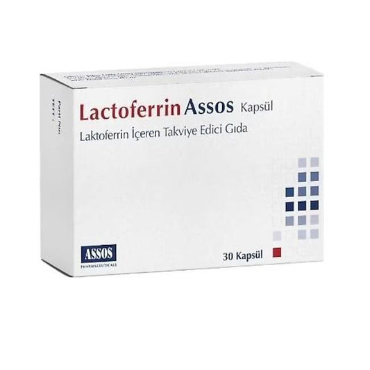 Assos Lactoferrin Supplement - 200mg per Capsule, 30 Capsules - Immune System Support & Overall Wellness
