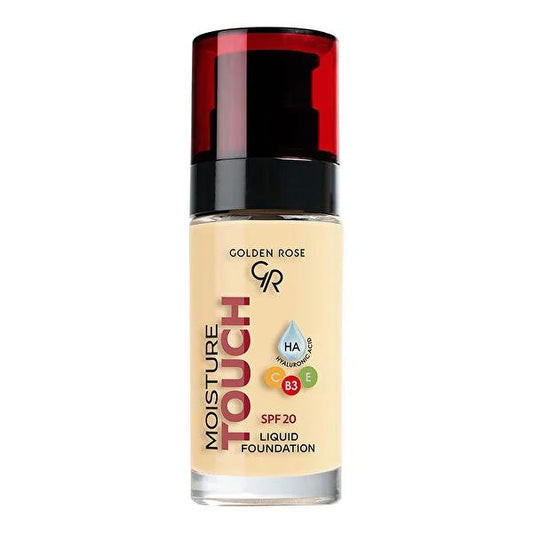Golden Rose Moisture Touch Liquid Foundation SPF20 - Vegan, Buildable Coverage