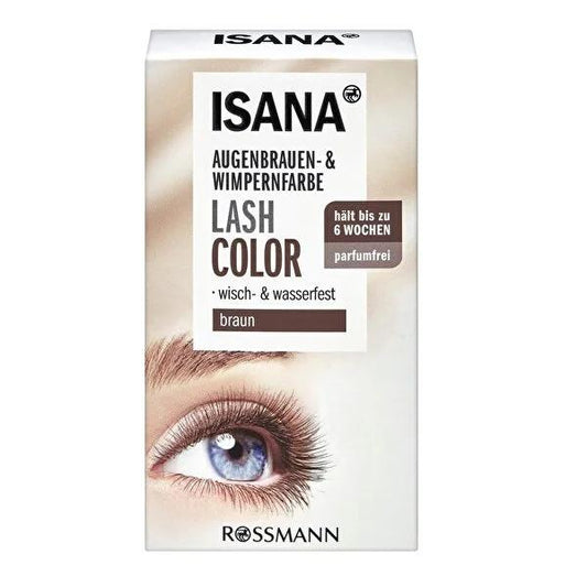Isana Brown Eyelash & Eyebrow Dye Kit: Vegan Formula for Natural-Looking Lash & Brow Color, Easy At-Home Tinting