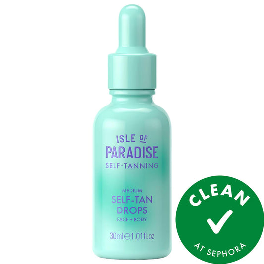 Self-Tan Face Drops: Natural, Buildable Sunless Tan with Niacinamide + Hyaluronic Acid - Fragrance-Free for Sensitive Skin