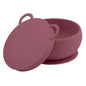 OiOi Silicone Suction Bowl with Lid in Velvet Rose