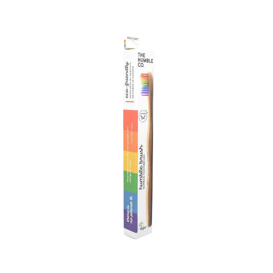Humble Brush Adult Rainbow Color Medium Toothbrush - Manual, Colorful, Affordable Oral Care
