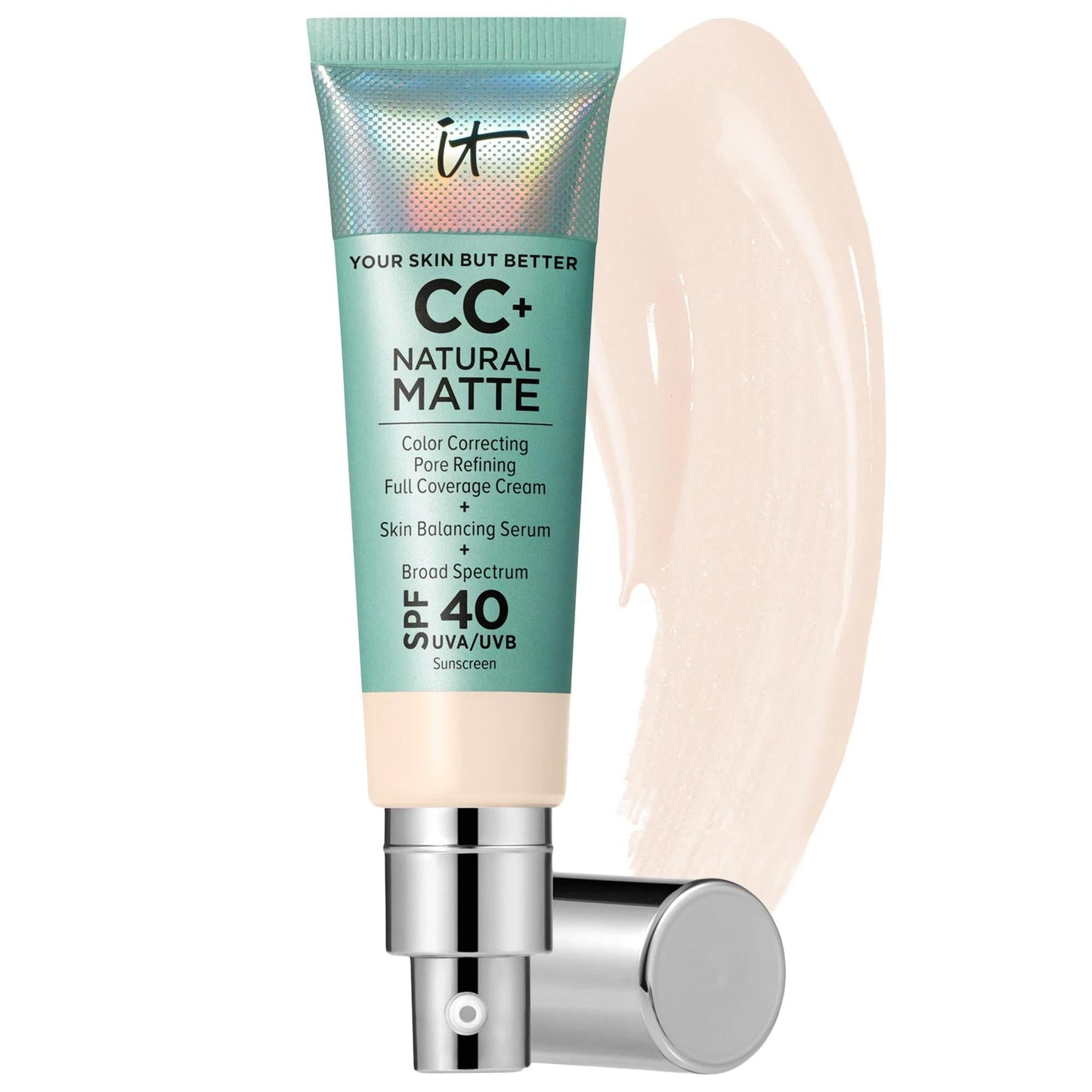 CC+ Cream Natural Matte Foundation with SPF 40 - Vegan, Full-Coverage, Non-Comedogenic