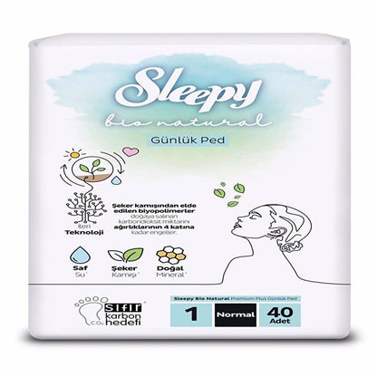 Sleepy Bio Daily Pantyliners Size 1 Super Normal 40 Count