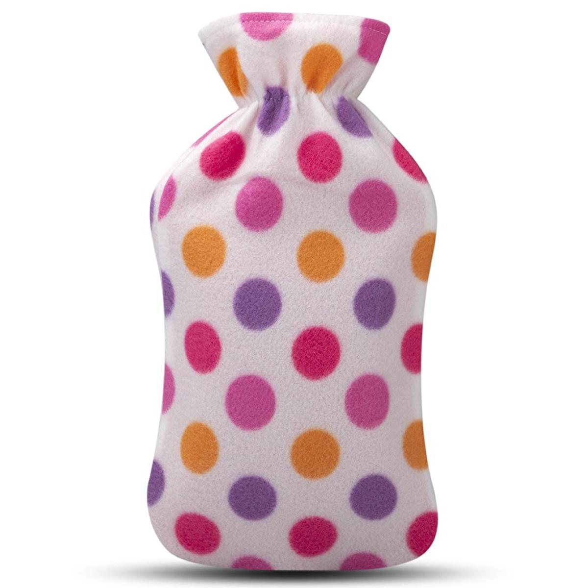 VPW Polar Fleece Hot Water Bottle 2 Liter - Soft Cover for Pain Relief & Warmth - Machine Washable