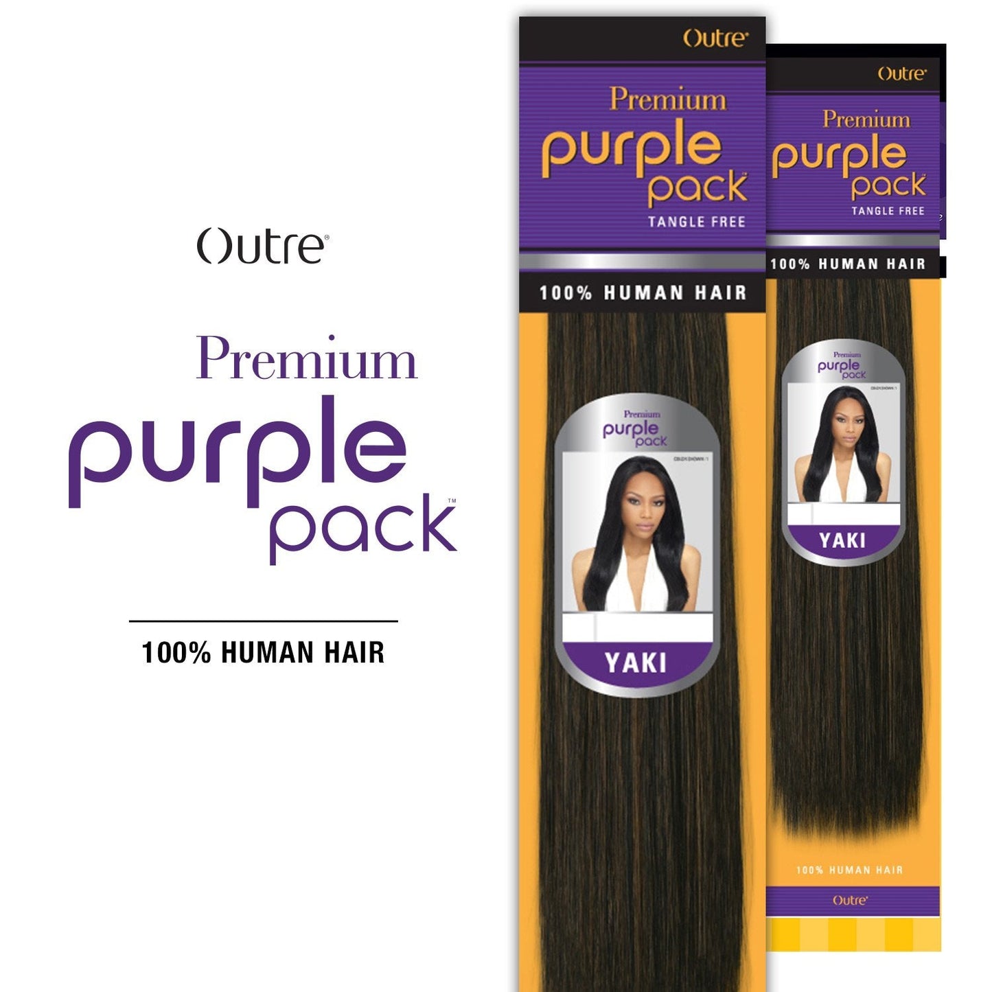 Outre Premium Purple Pack Yaki Hair Extensions 10''-12'' - Choose Color