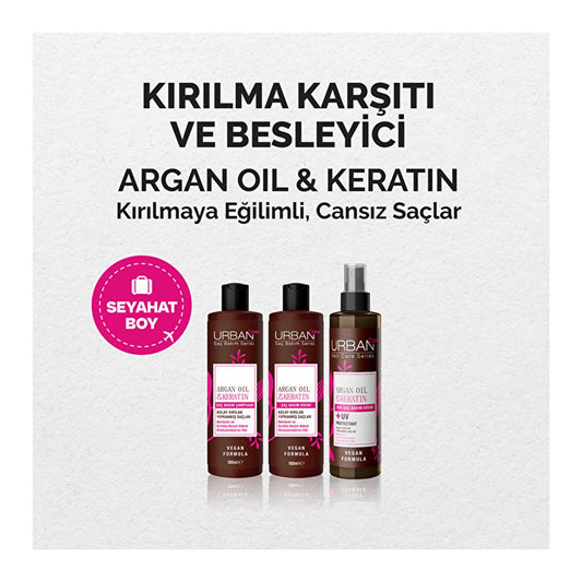 Urban Care Argan Oil & Keratin Leave-In Hair Conditioner: Repair Damaged Hair, Prevent Breakage, UV Protection, Vegan Hair Care