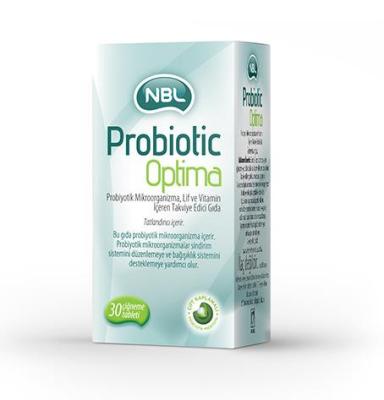 Nbl Probiotic Optima Dietary Supplement for Gut Health Support - 30 Tablets with 1.5 Billion Probiotics, Vitamin C & Fiber