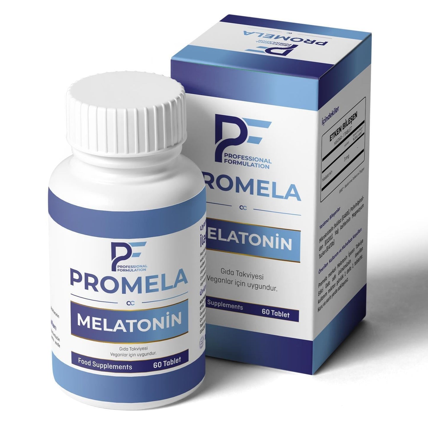 PF ProMela Melatonin Supplement 3mg - 60 Tablets for Sleep Regulation and Support