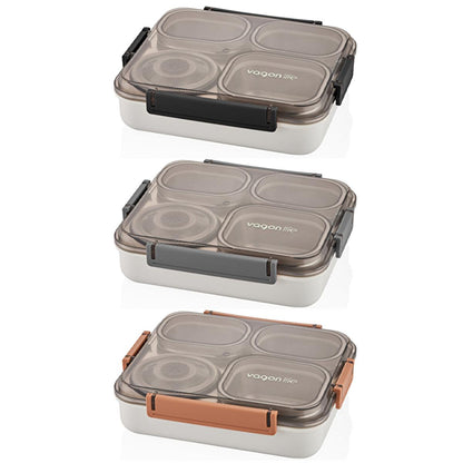 Vagon Life 1200ml Stainless Steel Lunch Box - Leakproof Bento Box with Compartments for Fresh Food Storage, Durable Metal Food Container