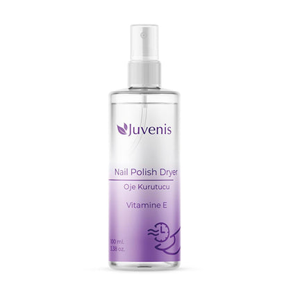 Juvenis Nail Dryer Spray 100ml - Quick Drying, Vitamin E Enriched, Non-Dulling for Nail Polish