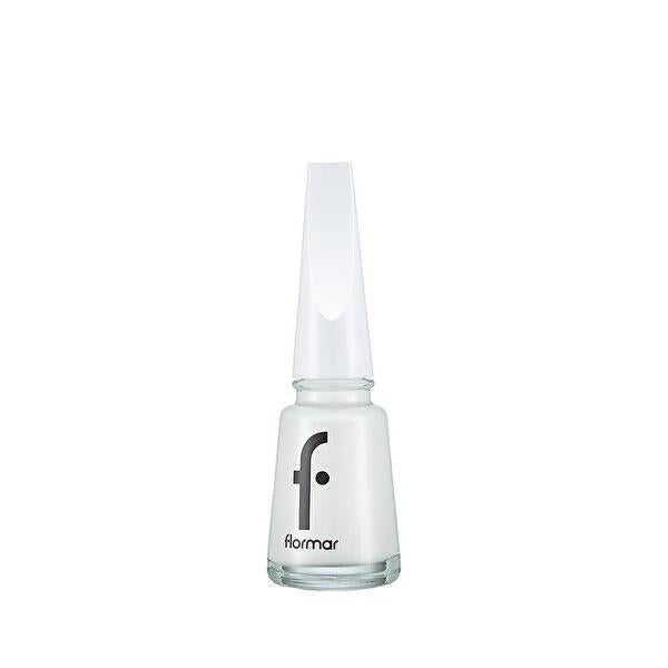 Flormar Nail Polish - Bright White, Smooth Finish, Easy Application