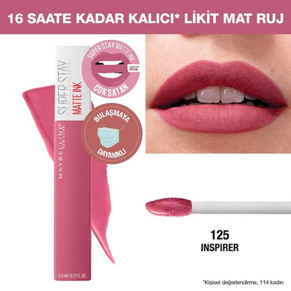 Maybelline New York Super Stay Matte Ink Liquid Lipstick - Long-Lasting, Smudge-Proof, 16 Hours of Wear