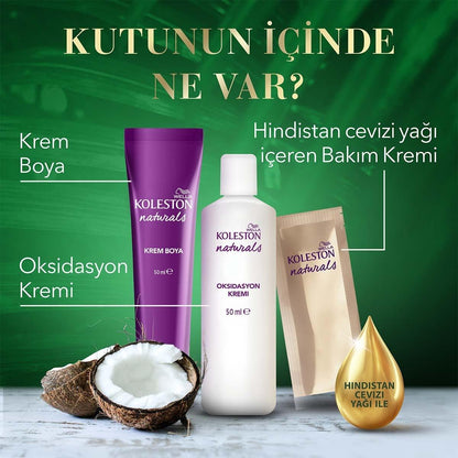 Wella Koleston Naturals 3/0 Dark Brown Hair Dye: Long Lasting Color & Gray Coverage with Coconut Oil for Intense Shine