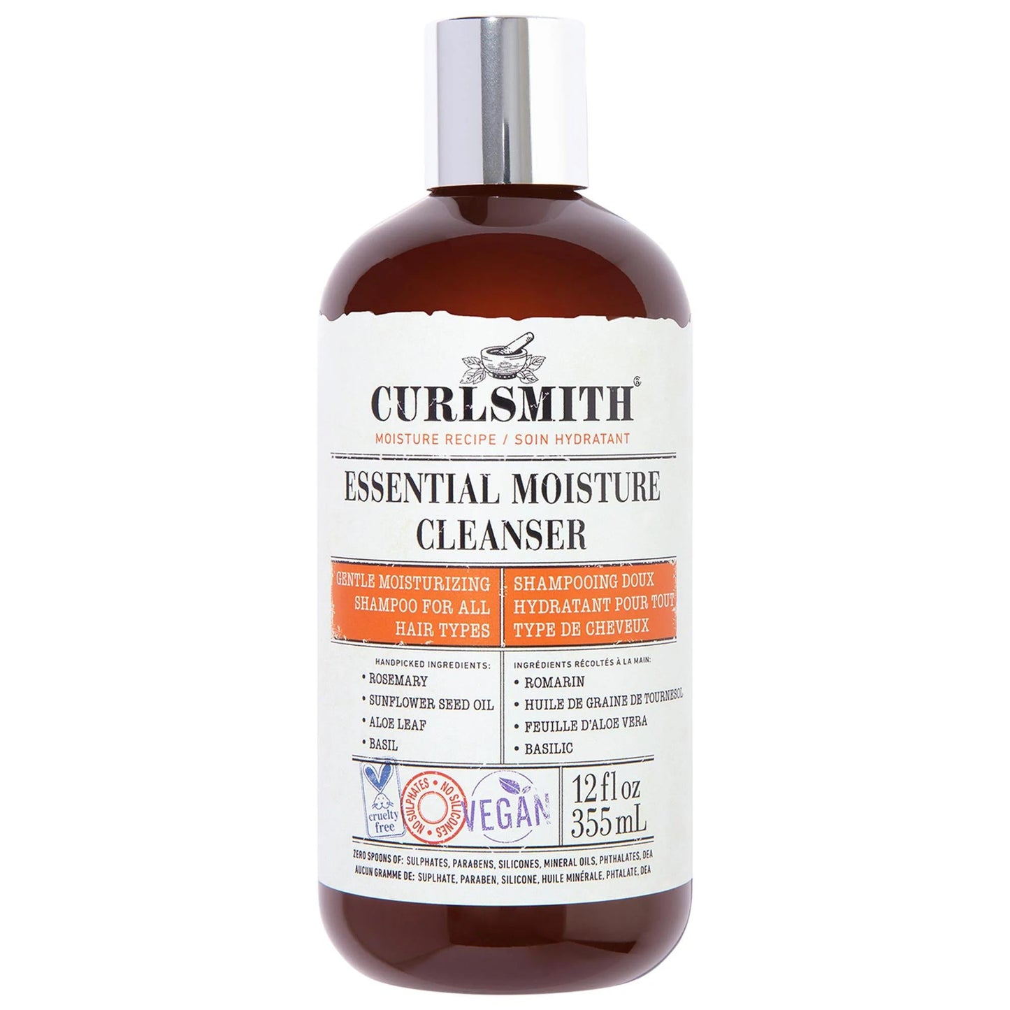 Deeply Nourishing Essential Moisture Shampoo for Curly, Wavy & Straight Hair - Gentle, Vegan, Cruelty-Free