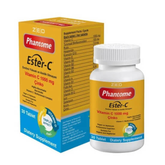 Zed Ilac Phantome Ester C Vitamin C 1000 mg 30 Tablets