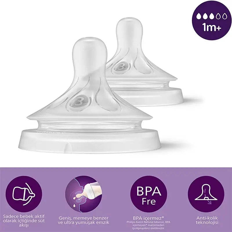 Philips Avent Natural Response Teat Flow 3 1M+ 2-Pack