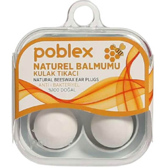 Poblex Natural Beeswax Earplugs Skin-Friendly 2-Pack