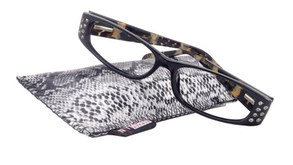 Premium Reading Glasses High End Reading Glass,  Small Frame Black  +1.25 to +3.00 magnifying glasses, Cat Eye. optical Frames